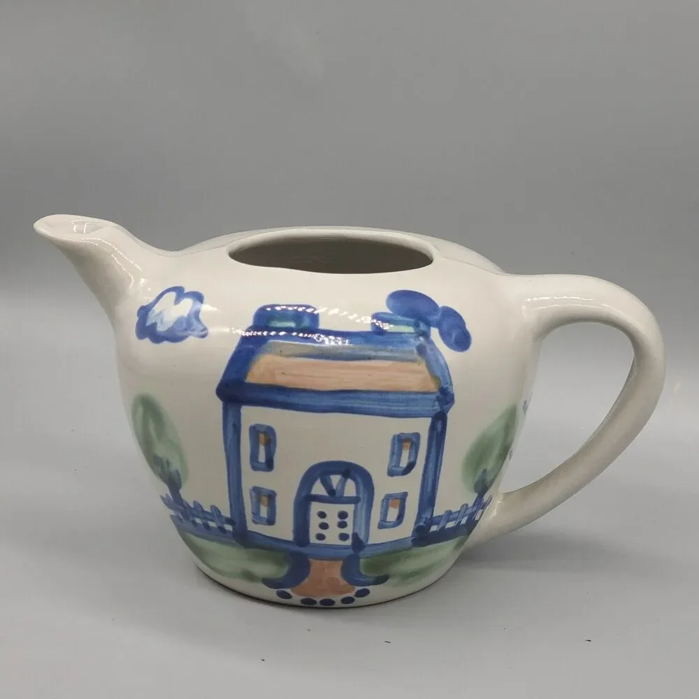 Vintage M.A. Hadley HOUSE Pattern 16 oz. Teapot Retired Home Sweet Home No Lid